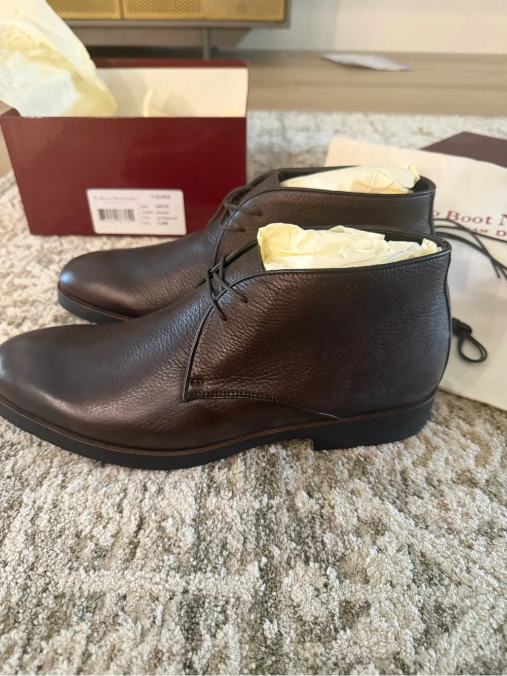TO BOOT NEW YORK Calder Cognac Burnished Leather Chukka Boot 11M